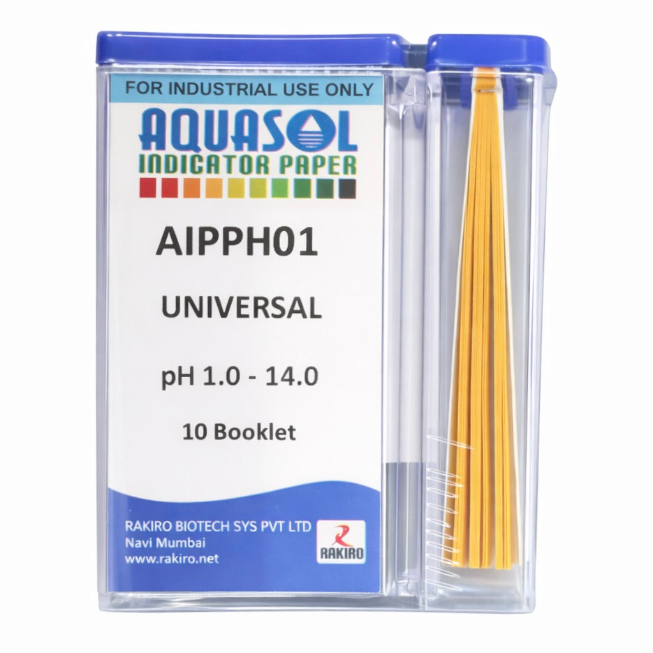 pH Indicator Paper – Aquasol – Universal pH 1.0 to 14.0 (Pack of 10 Booklets)