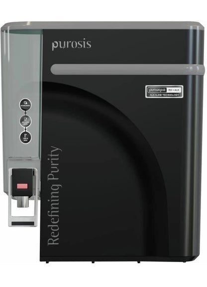 Purosis 321 9L RO + UV + CU Guard + Alkaline Enhancer + Mineral Water Purifier (Black)