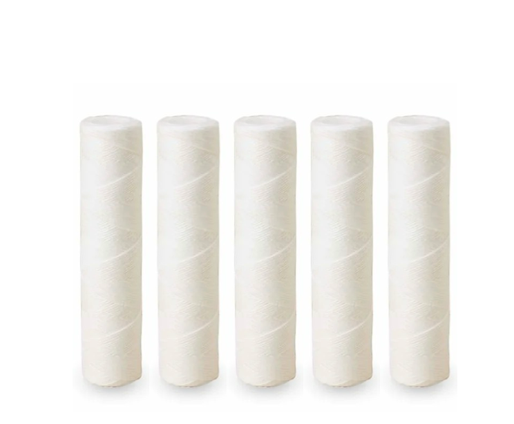 2.5x10 Inch Wound Filter Cartridge (Slim) – Multi-Pack (Pack of 5/10/25) | Sediment Water Filter for RO & Purifiers