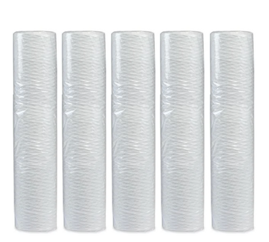 4.5x20 Inch Wound Filter Cartridge (Jumbo) – Multi-Pack (Pack of 5/10/25) | High Capacity Sediment Water Filter for RO & Water Purifiers