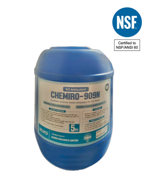 ChemiRO 909N – NSF Certified, Food Grade RO Antiscalant – Acuro (5 Kg) | Effective Scale Prevention for RO Systems