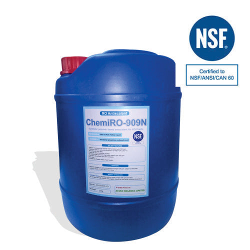 ChemiRO 909N – NSF Certified, Food Grade RO Antiscalant – Acuro (25 Kg) | Effective Scale Prevention for RO Systems